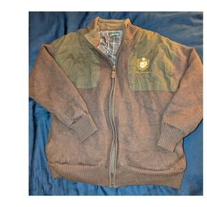 Orvis Shooting jacket Wool Sleeve Full Zip sweater XL